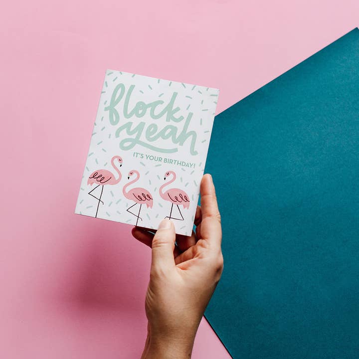 Natasia Makes – Engroshandel Fødselsdagskort – Flock Yeah Flamingo | Fødselsdagskort3