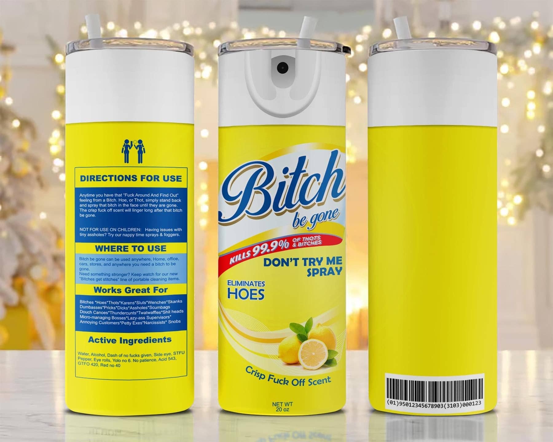 WST Wholesale - Wholesale Insulated Mug/Tumbler - Bitch Be Gone Spray 20oz Skinny Tumbler3