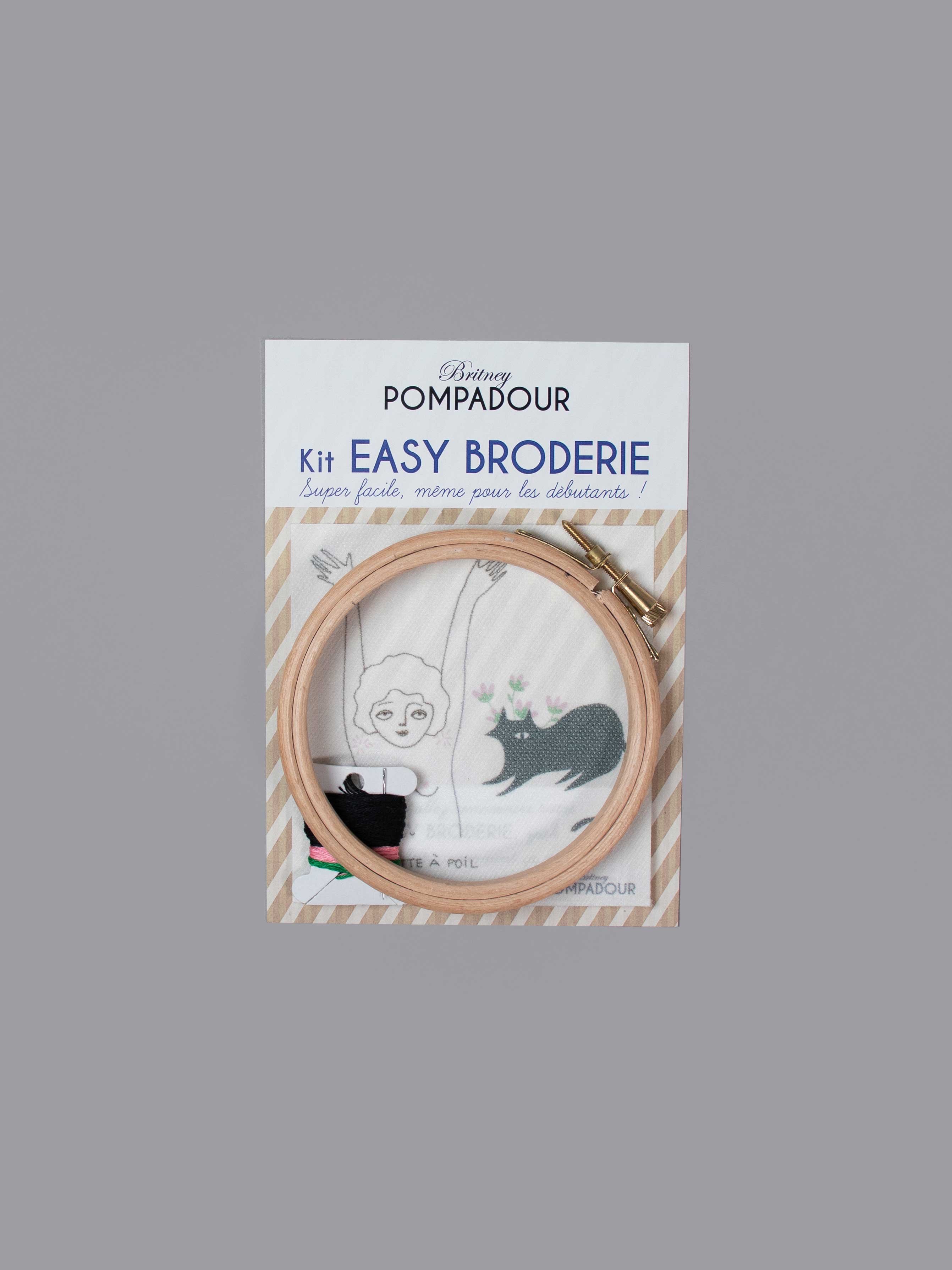 Britney Pompadour - Broderie - Embroidery kit - Wholesale Embroidery/Cross Stitch Supplies - Kit Easy Embroidery - Aloyse Chick and Cat
