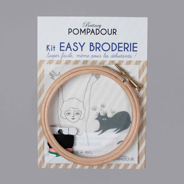 Britney Pompadour - Broderie - Embroidery kit - Wholesale Embroidery/Cross Stitch Supplies - Kit Easy Embroidery - Aloyse Chick and Cat0