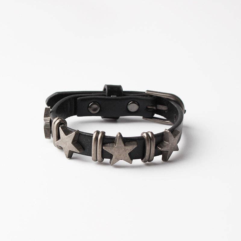 alberalkirk - Vente Bracelets maillon et chaîne - Bracelet en alliage étoile à cinq branches style punk S5P6100