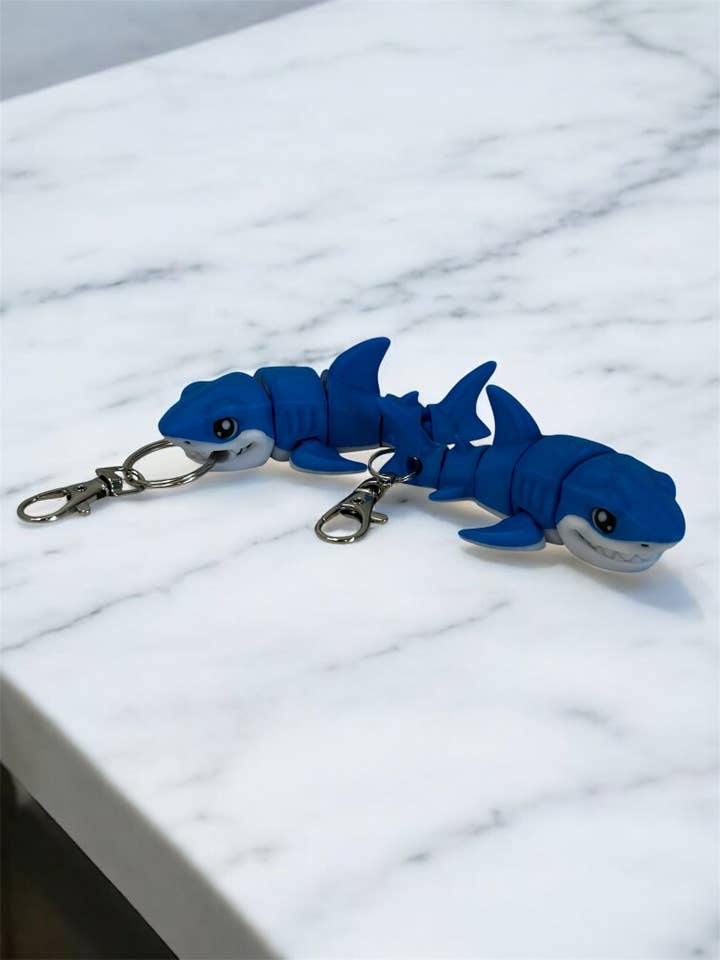 Shark flexi keychain bag hanger 3D printed for wholesale by 3D in Paradise
