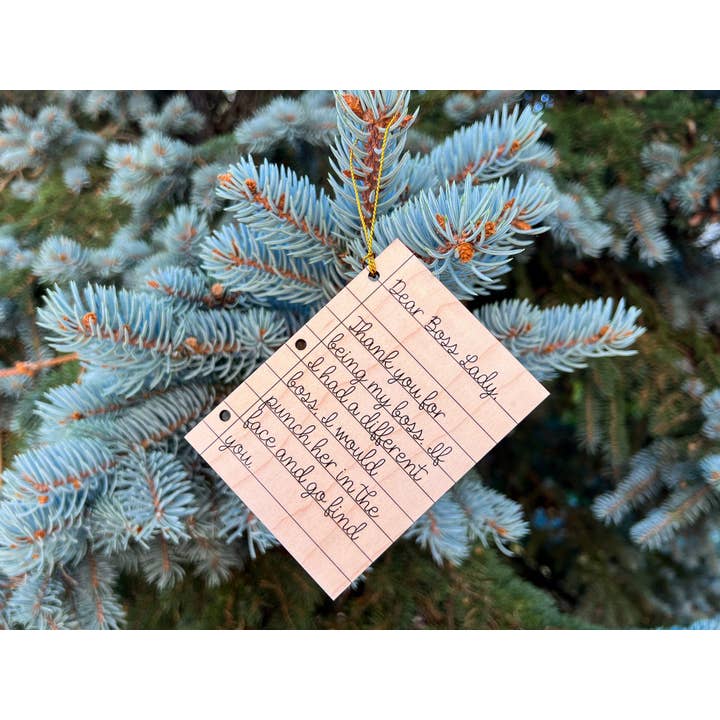 Freckled Lion Workshop - Wholesale Ornament - Dear Boss Lady Ornament, Funny Boss Gift, Christmas Gift