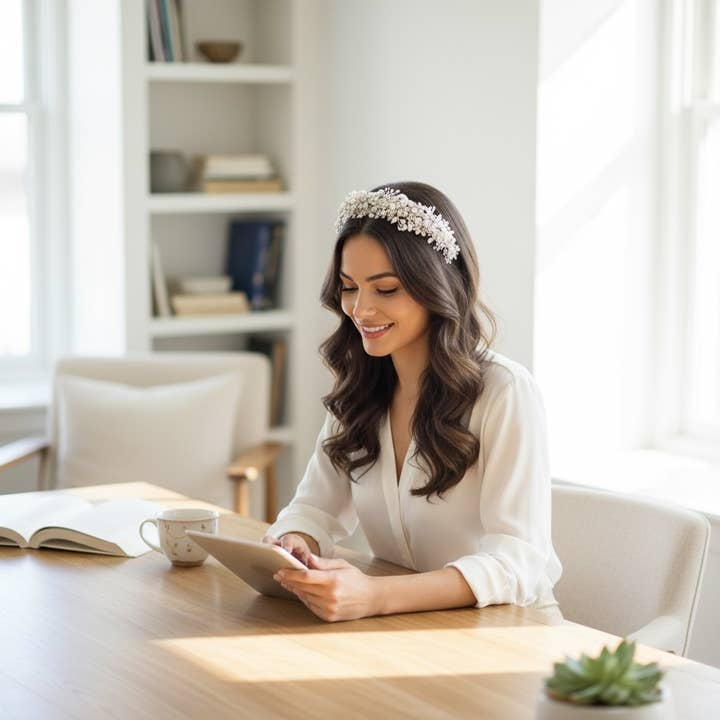 Athena Bridal Jewellery - Wholesale Fashion headband – women's - ATHENA - EXQUISITE PEARL CLUSTER HEADPIECE -AHB191 SILVER4