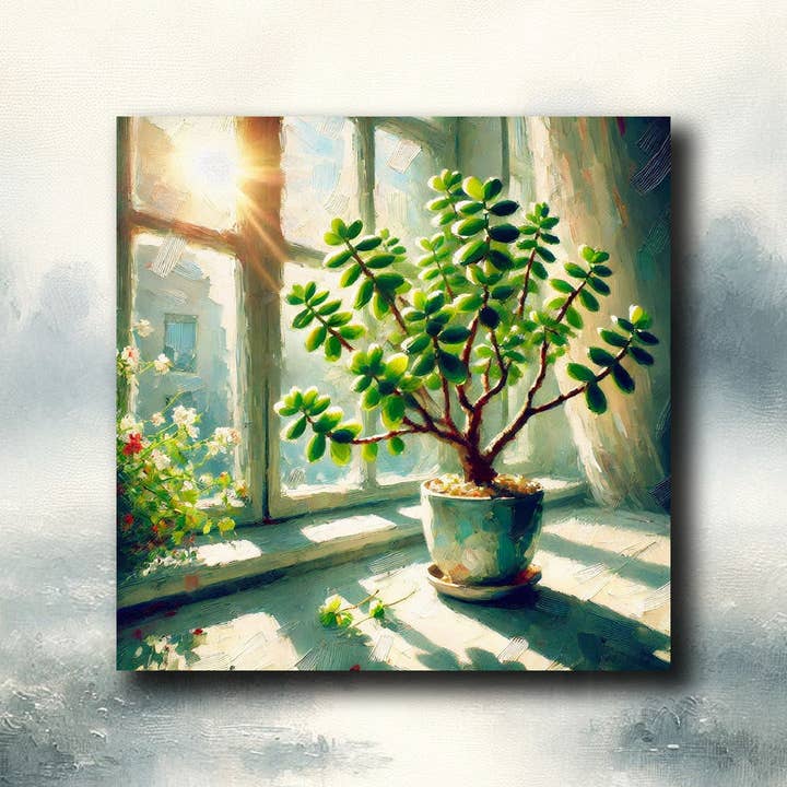 Calamita da Frigo Pianta di Giada 55x55mm per la vendita all'ingrosso da parte di frostedgrey