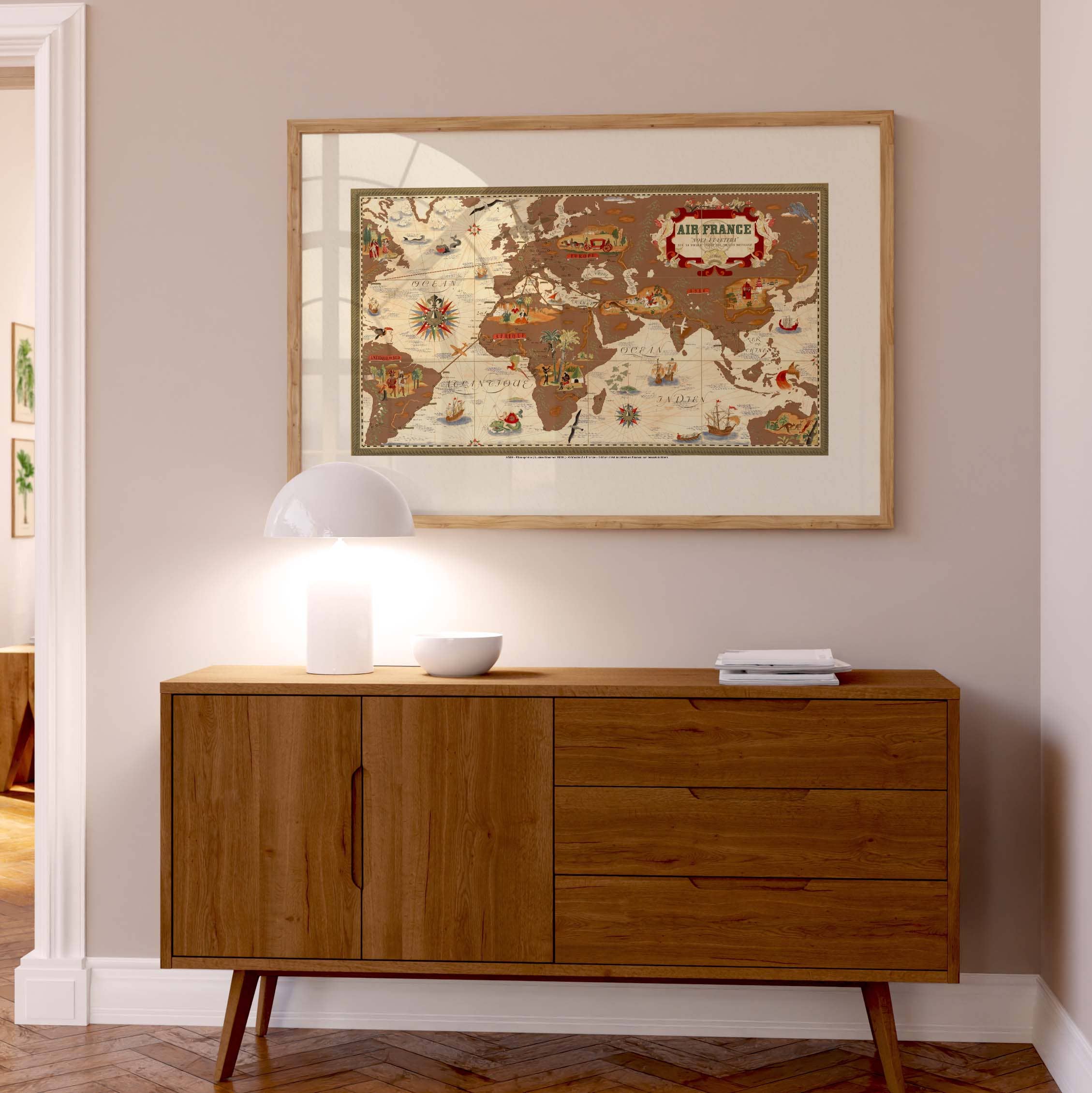 Oneart - Wholesale Poster - Air France Poster / Nova et Vetera Planisphere - AFL05695