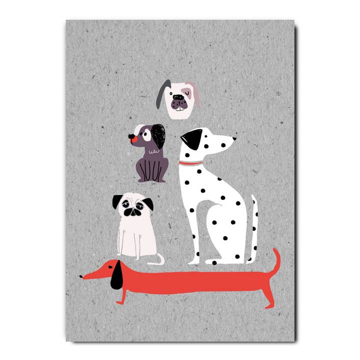 Dog pyramid, postcard for wholesale by Fritzante