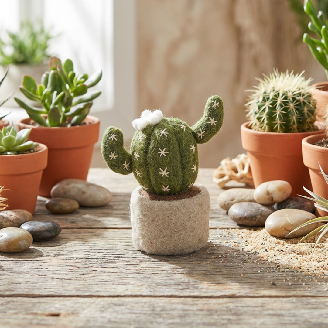 Felt So Good - Wholesale Decorative Tabletop Object - Handmade Felt Biodegradable Fake Miniature Plant Decoration6