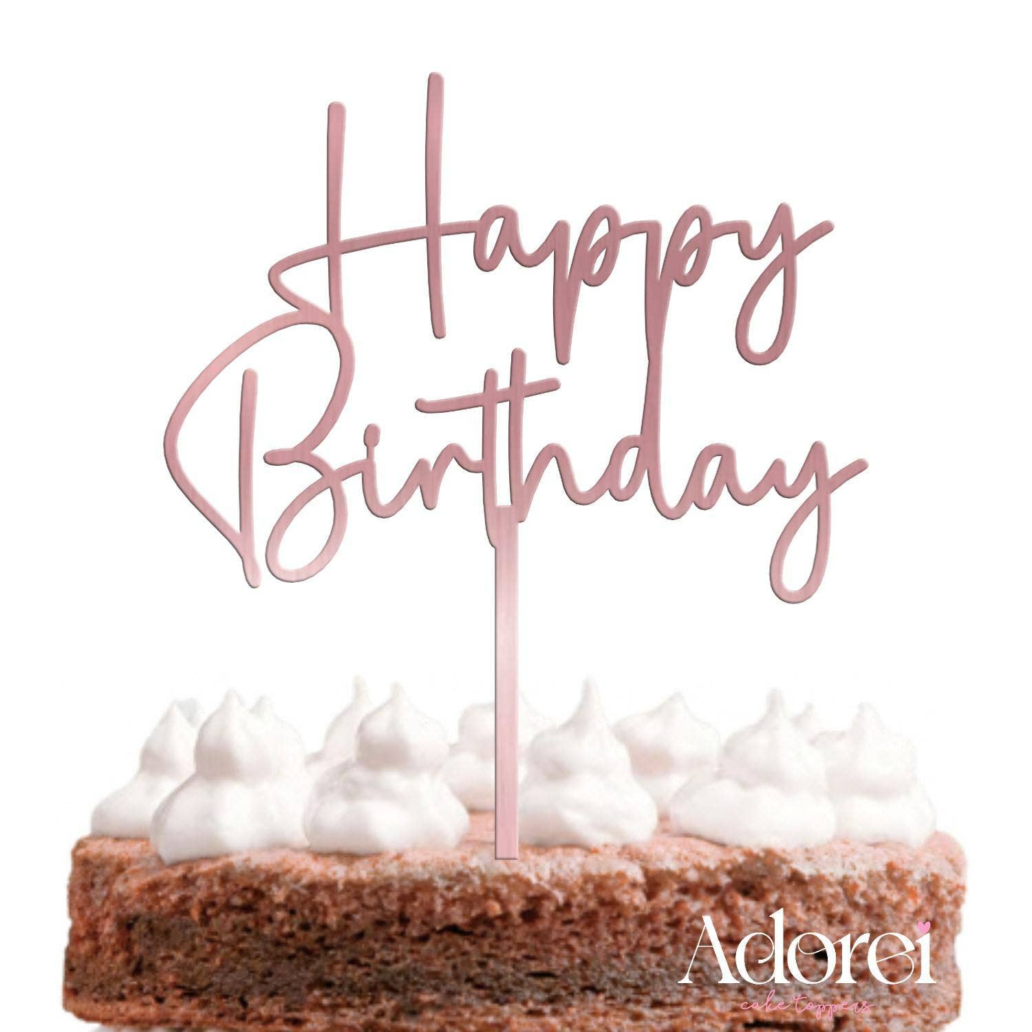 Adorei - Vendita all'ingrosso Topper per torte/cupcake - Decorazione Happy Birthday in Acrilico Specchiato per Torta2