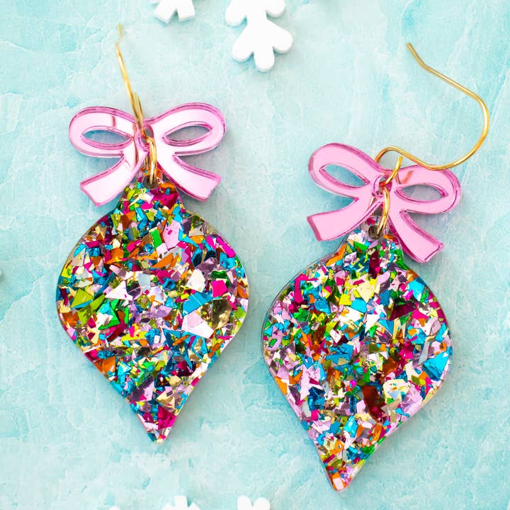 Momenti di Vita - Wholesale Dangle Earrings - Christmas Ornament Earrings Multi-Color Holiday Bulb Dangle0