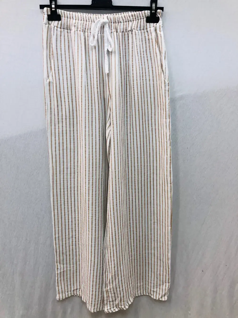 Mimi & Gogo - Wholesale Pants - Women's - Cotton gauze pants with stripes @906771_PaGazeRayure1