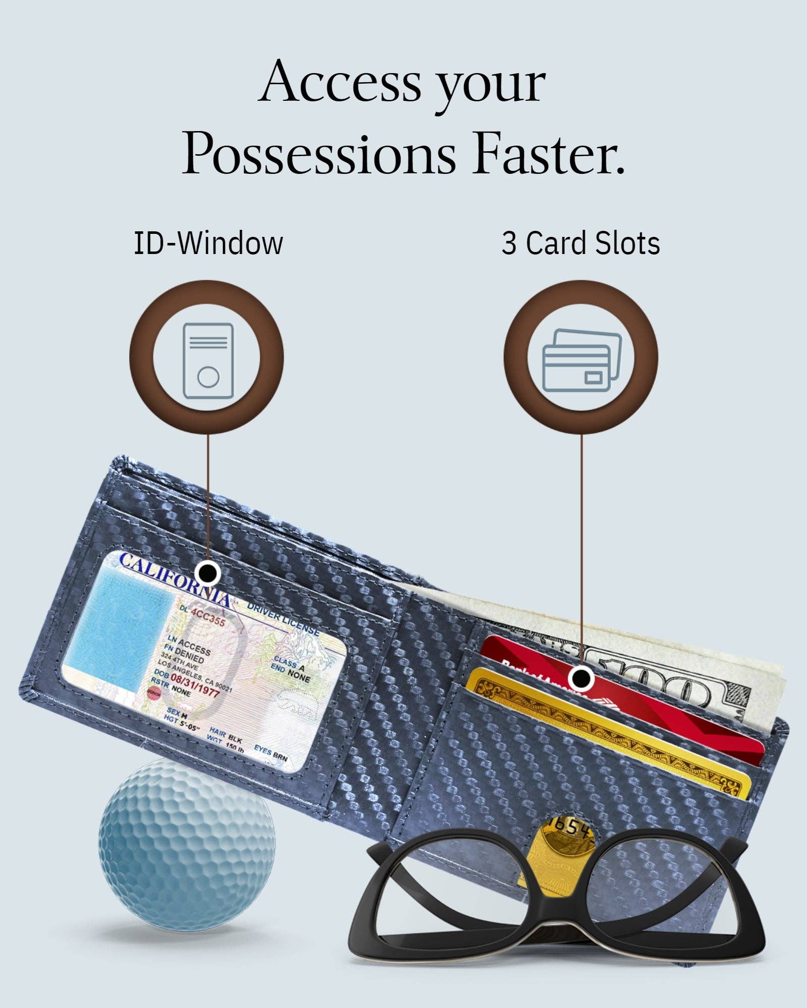 Access Denied Accessories - Vente Portefeuille – homme - Portefeuilles Bifold pour Hommes Portefeuille Mince en Cuir RFID avec Sangle de Tirage20