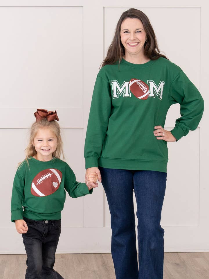 Marie Nicole Clothing - Wholesale Mommy & Me Sets - Mom & Me Embroidered Touchdown Twin Top1