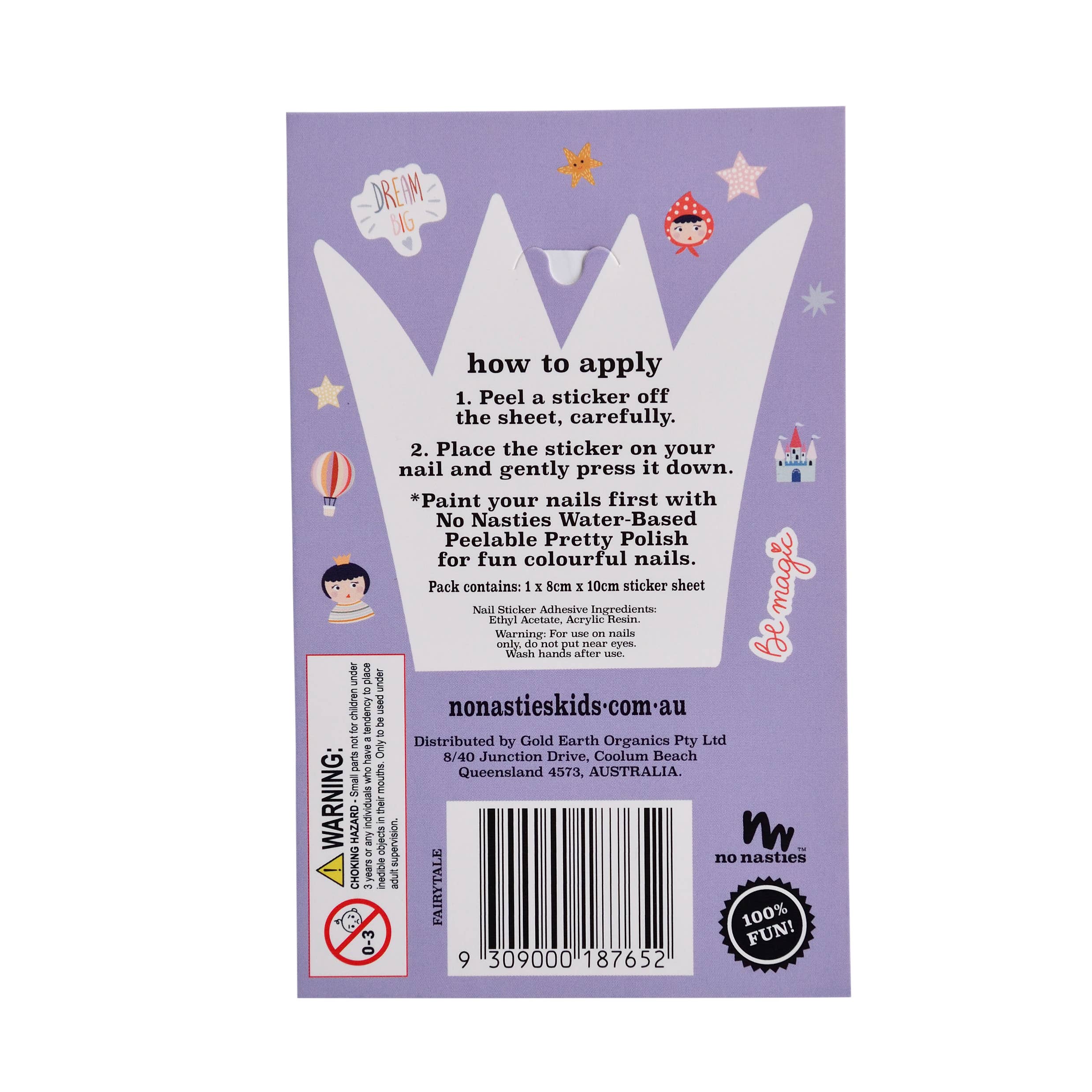 no nasties kids – Engroshandel Negledesign – Eventyr-tema negleklistermærker3