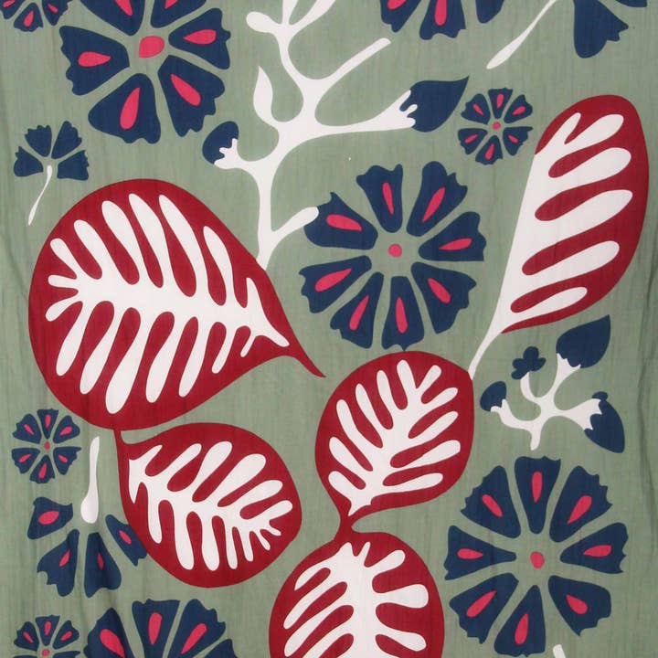 Les Belles Vagabondes - Vente Foulard – femme - foulard Coton Bio Equateur Kaki1