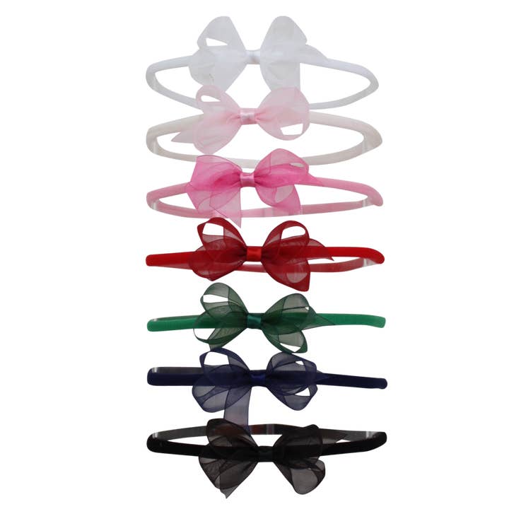 Organdie Strik Haarband voor Baby voor wholesale door Bows Arts