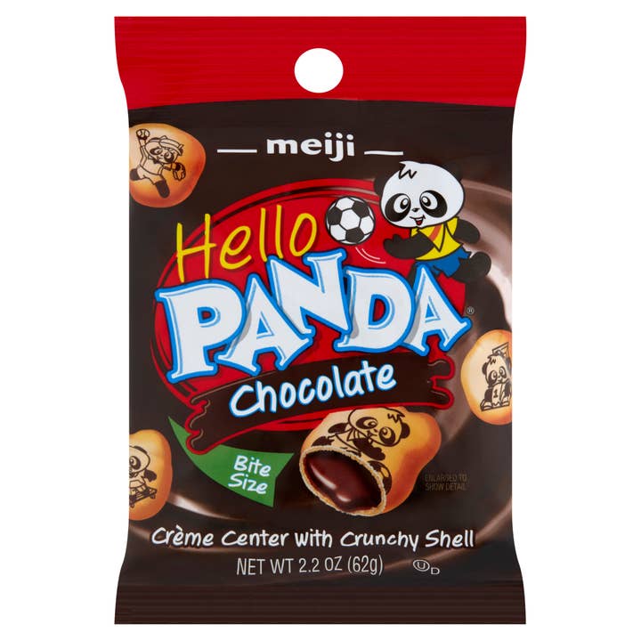 Grandpa Joe's Candy Shop - Wholesale Chocolate Covered Sweets - Meiji Hello Panda, Chocolate 2.2oz Bag, 6ct