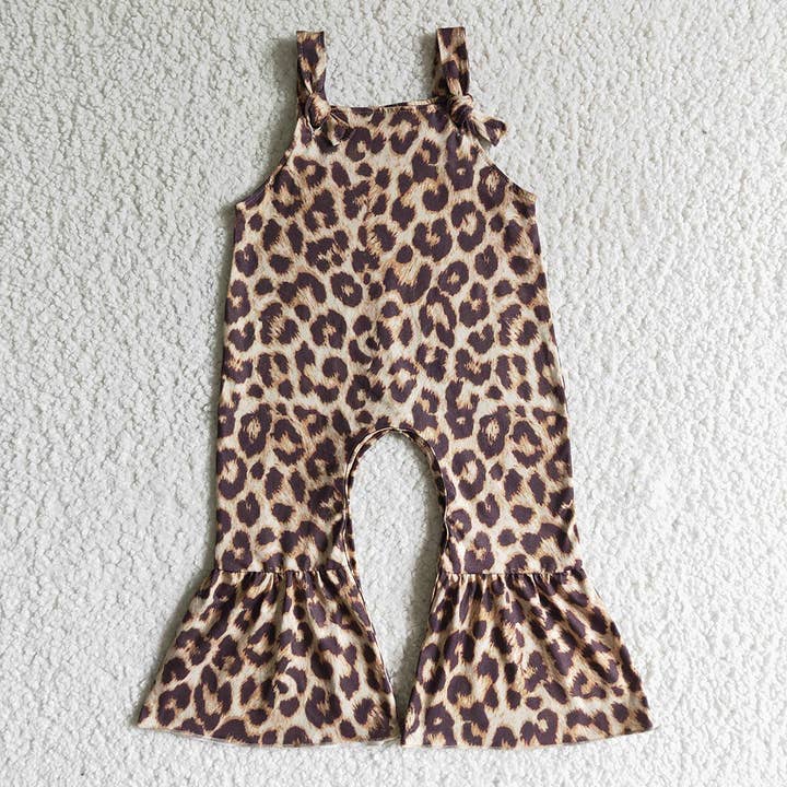 Aier Wholesale - Wholesale Jumpsuit - Baby - baby girls leopard strap overalls jumpsuits