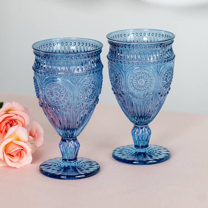 Weddingstar Inc. - Wholesale Wine Glass - Vintage Style Pressed Glass Wine Goblet