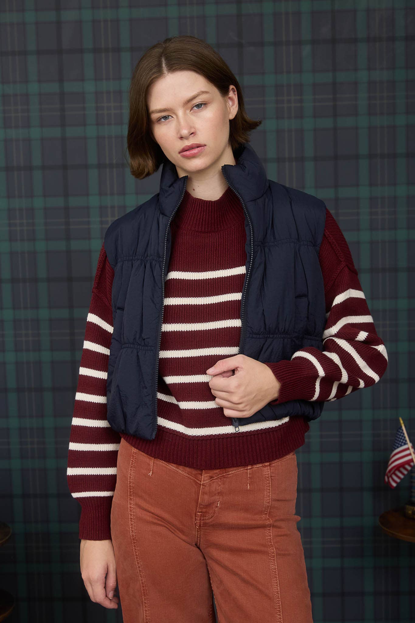 Blu Pepper – wholesale Väst - Dam – LÅNGÄRMAD PUFFERVÄST MED DRAGKEDJA10