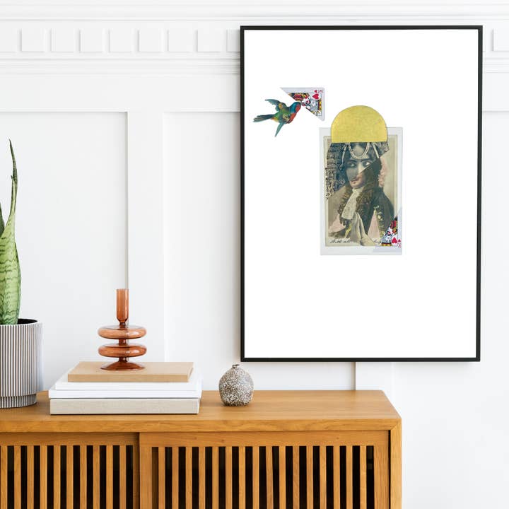 The King' Vintage Collage Fine Art Print for wholesale by The Rising Space