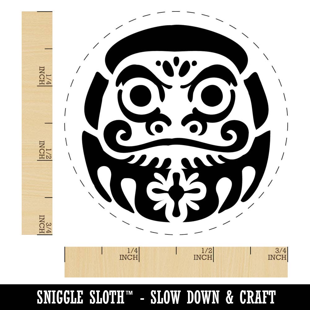 Sniggle Sloth - Wholesale Rubber/Decorative Stamp - Japanese Daruma Doll Zen Buddhism Bodhidharma Rubber Stamp for Stamping Crafting Planners1