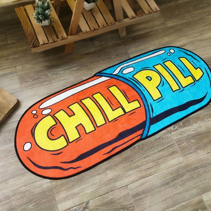 Enico Rugs - Vente Tapis - Tapis Chill Pill, tapis de yoga cool, tapis de méditation, forme de pilule
