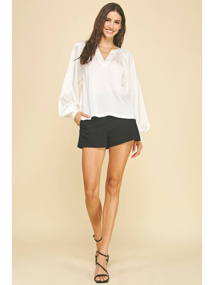 PINCH - Wholesale Blouse - Women's - V-NECK WOVEN BLOUSE TOP - 6183T5