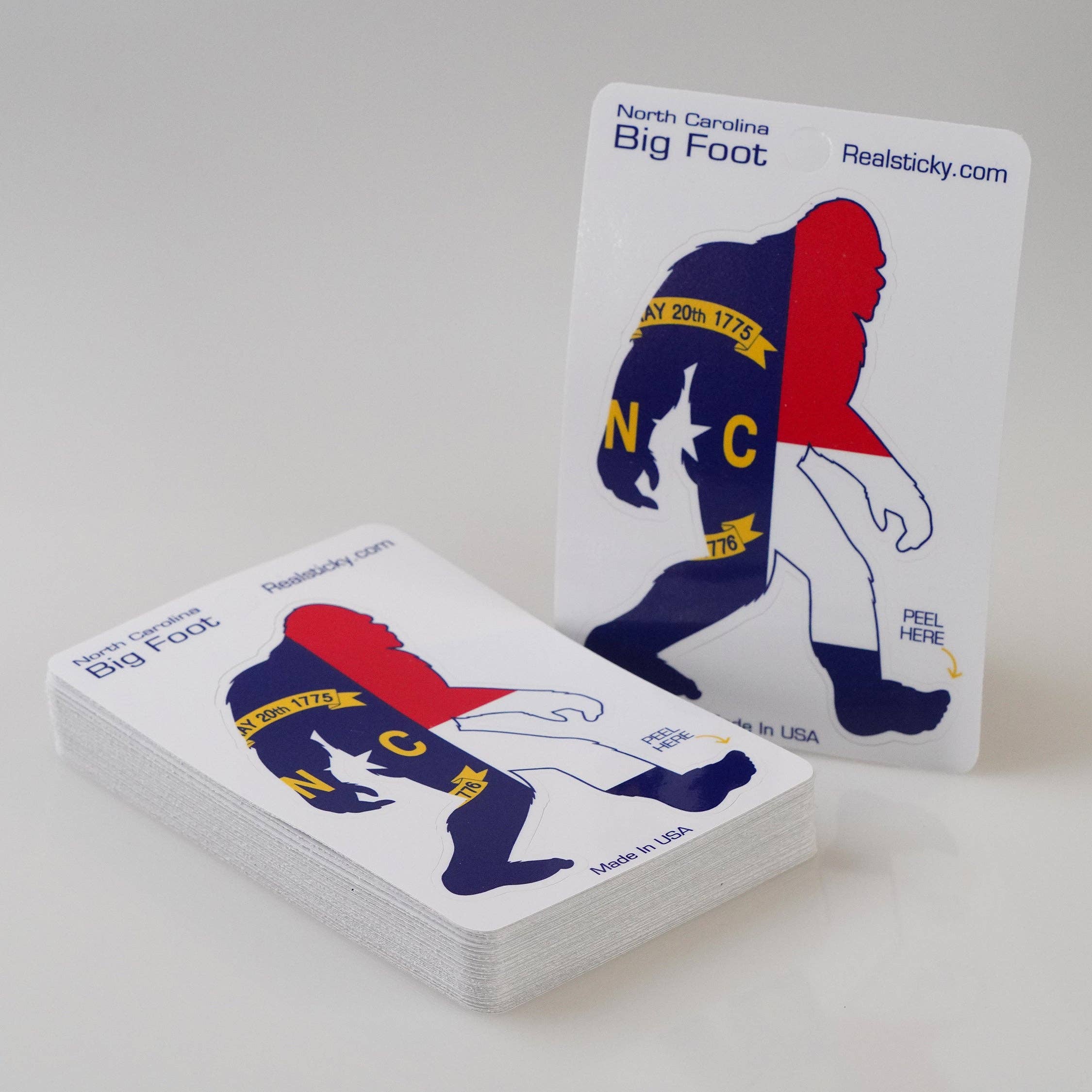 Real Sticky – Großhandel Aufkleber – North Carolina Großer Fußaufkleber0