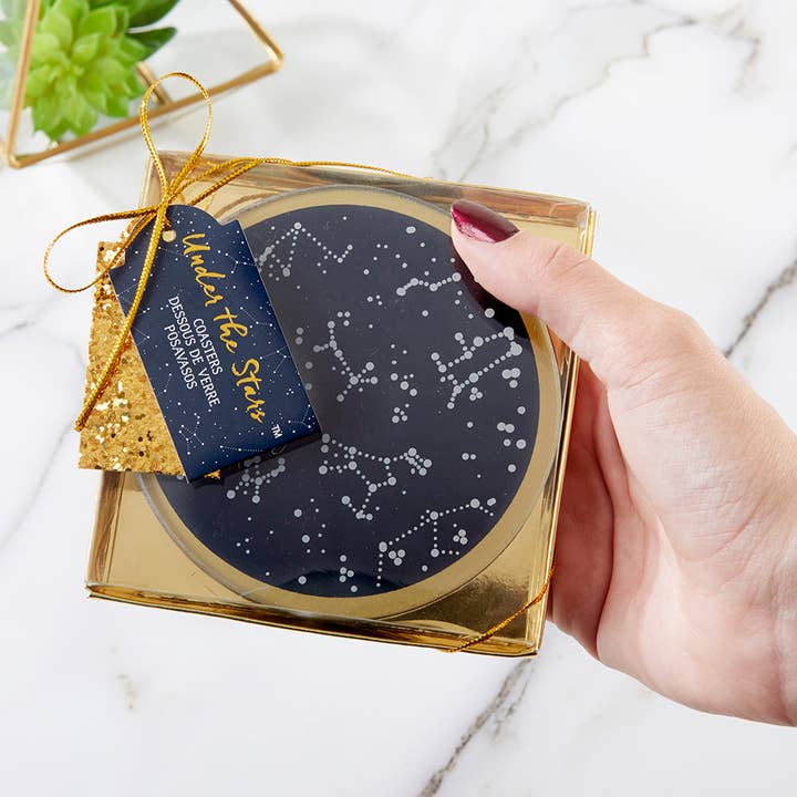 Kate Aspen - Wholesale Coasters - Under the Stars Glass Coaster (Set of 2)