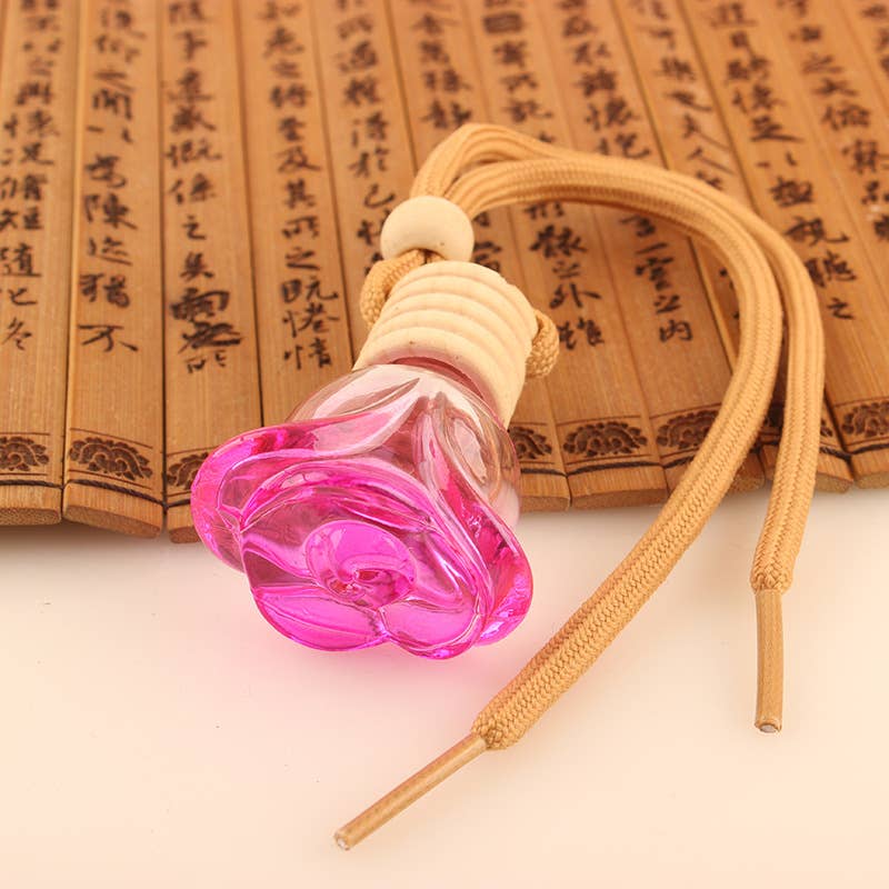 Candles Meta – Ambientador para carro – Unissexo por atacado – Purificador de ar colorido em forma de rosa para carro pendurado em garrafa vazia8