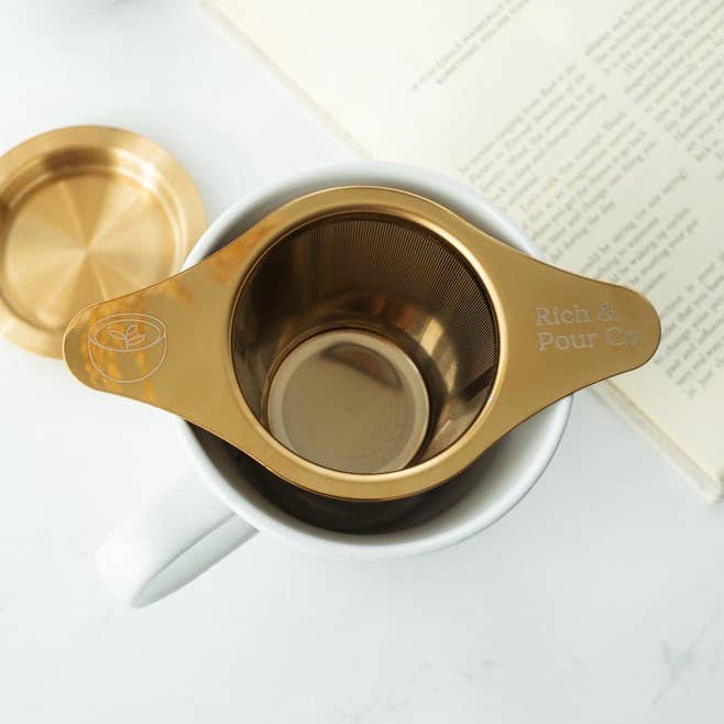 Rich & Pour - Vente Passoires à thé/infuseurs - Infuseur à thé en acier inoxydable avec panier à mailles pour feuilles de thé en vrac2