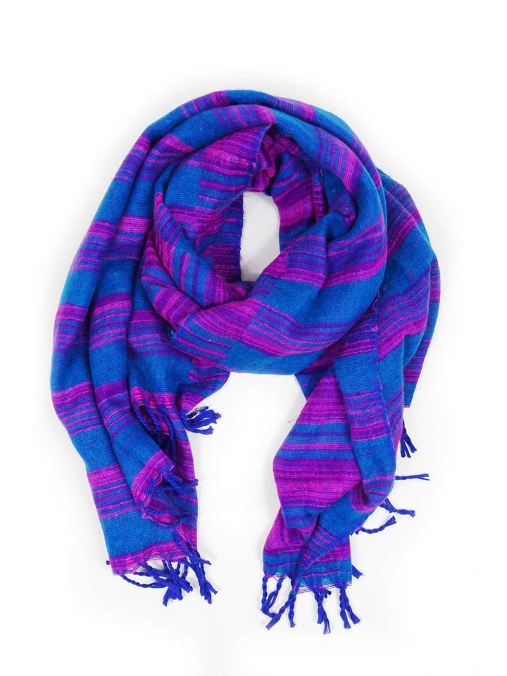 Scialle himalayano a righe per la vendita all'ingrosso da parte di Zig Zag Asian Collection