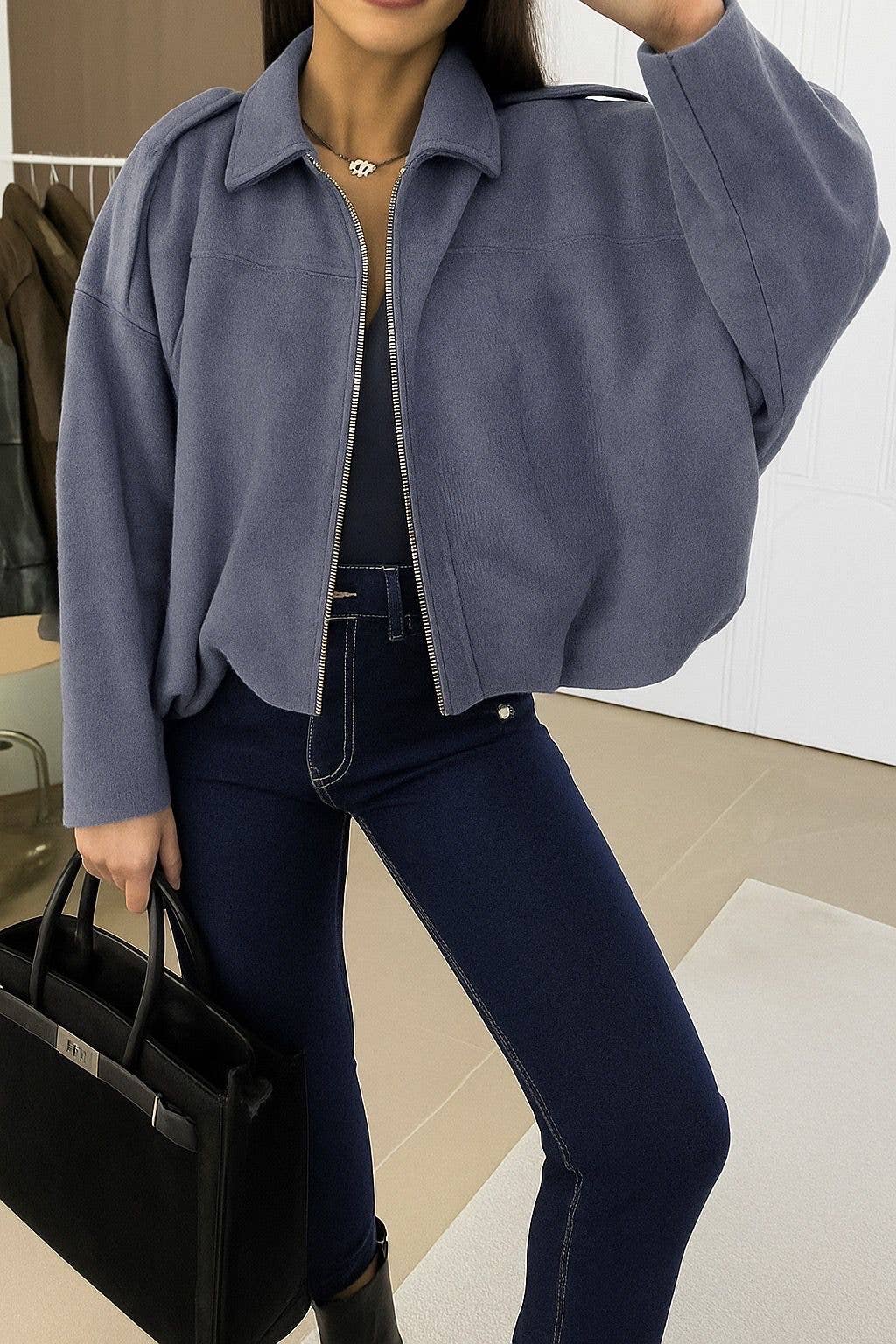 ESTEE BROWN - Wholesale Blazer – Women's - Oversized suede jacket - 10338-12