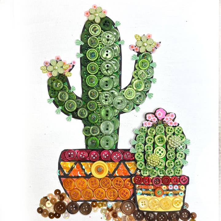 Buttons Galore & More - Wholesale DIY craft kit - Cactus Canvas DIY Craft Kit3
