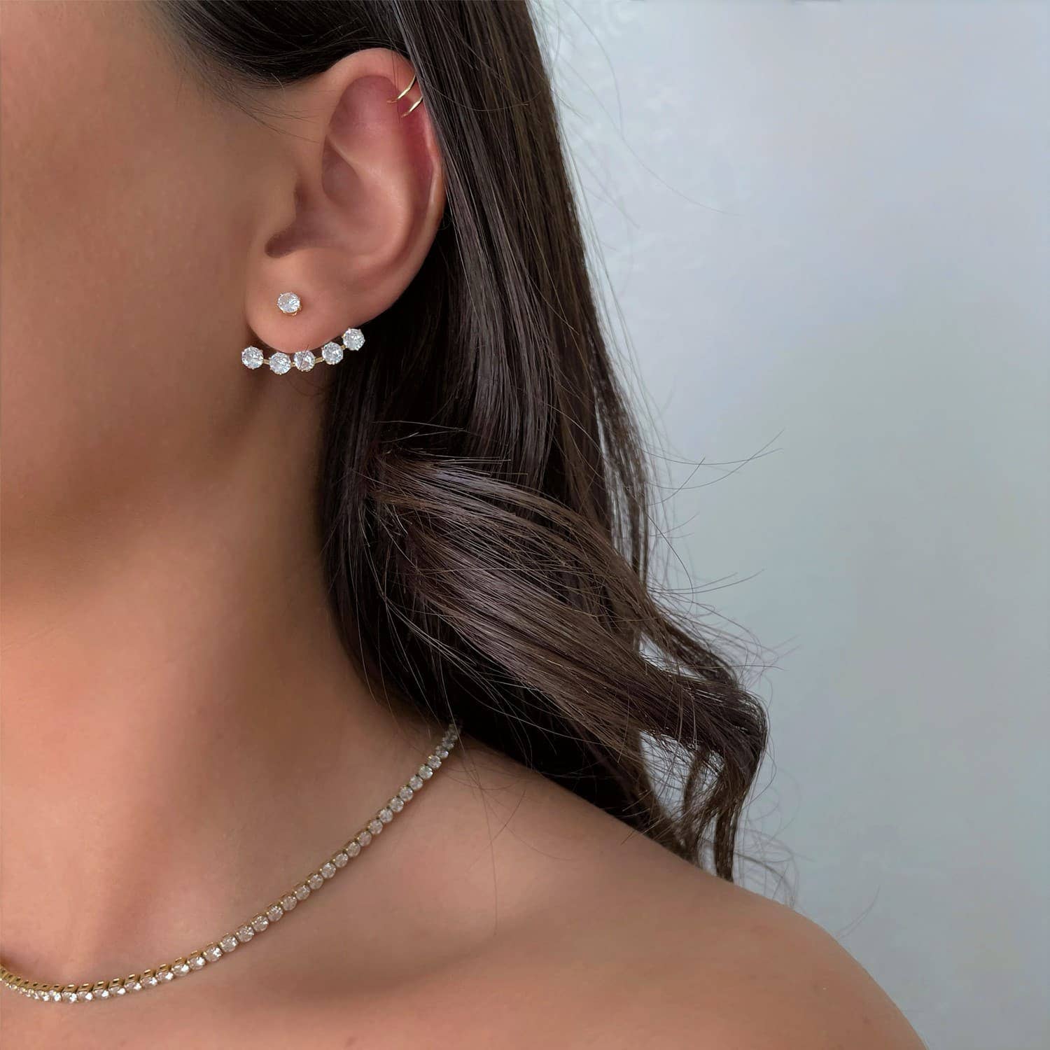 Schmuckgroßhandel – wholesale Single earring – Rania | ear jacket ear studs1