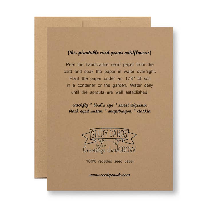 Seedy Cards - Wholesale Father's Day Card - Plantable Seed Paper Greeting Card - ...your second born