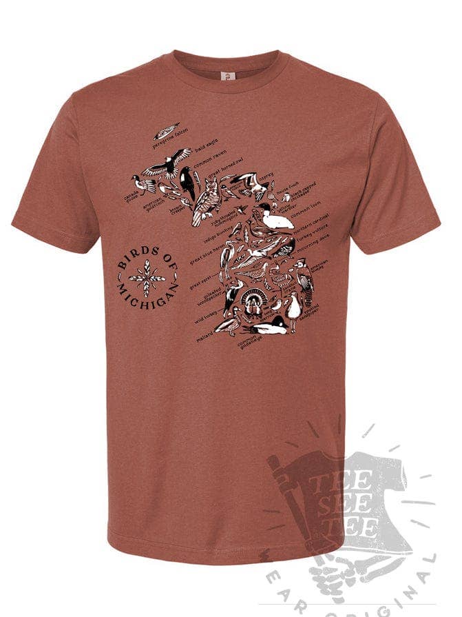 The Birds of Michigan Unisex T-Shirt for wholesale by Idea Farm LLC