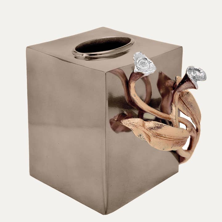 Calla Grace – Boîte à mouchoirs décorative artistique florale faite à la main pour la maison pour la vente par Decozen