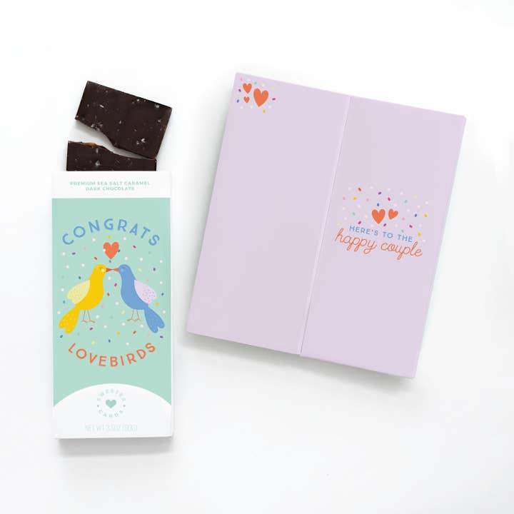 Sweeter Cards Chocolate Bar + Greeting Card in ONE! - Wholesale Chocolate Bar - Wedding or Engagement Card with Chocolate INSIDE