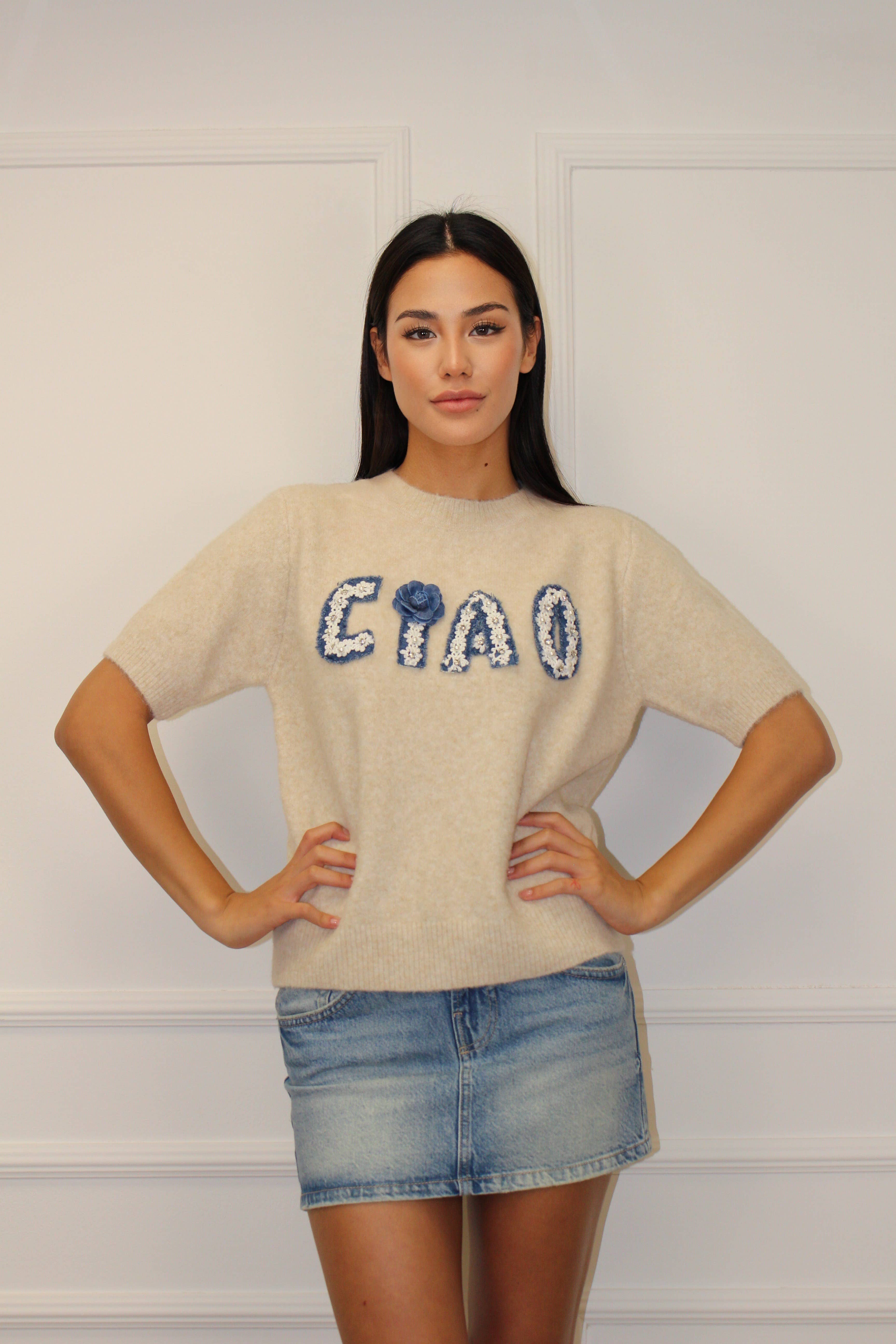 Chilli Girl Collection - Wholesale Knit Sweater - Women's - Round neck CIAO short sleeve sweater  2