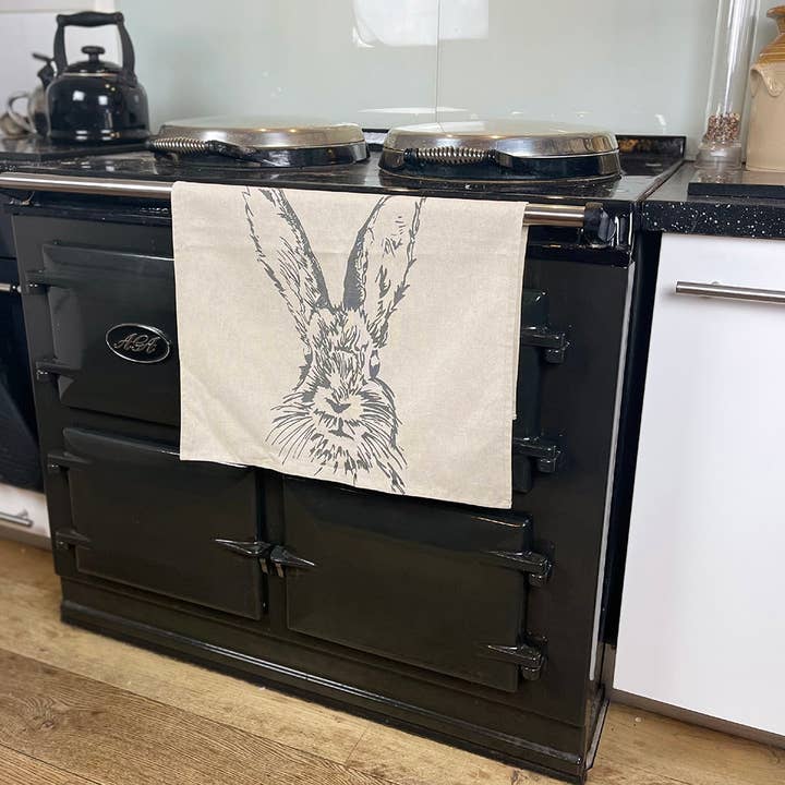 Selbrae House Ltd – Toalha de chá por atacado – Pano de Chá de Linho com Estampa de Lebre