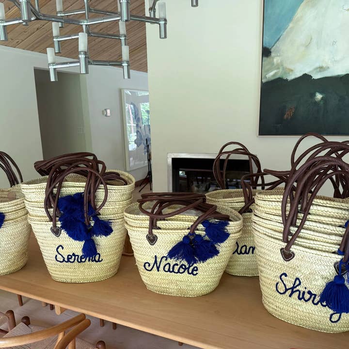 Sac de plage en paille personnalisé – Panier tressé personnalisé pour la vente par MOROHANDS