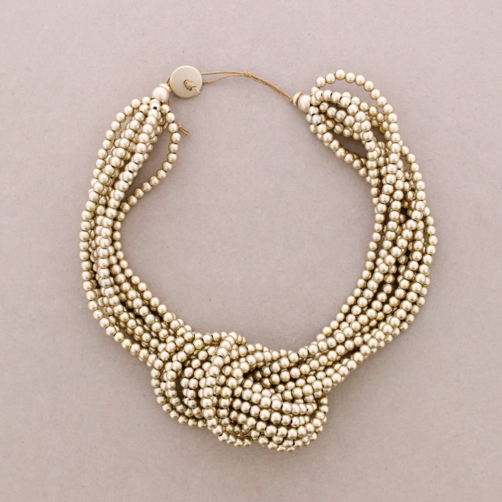 Sonata - Wholesale Beaded/Pearl Necklace - Resin Bead Knot Choker (B)3