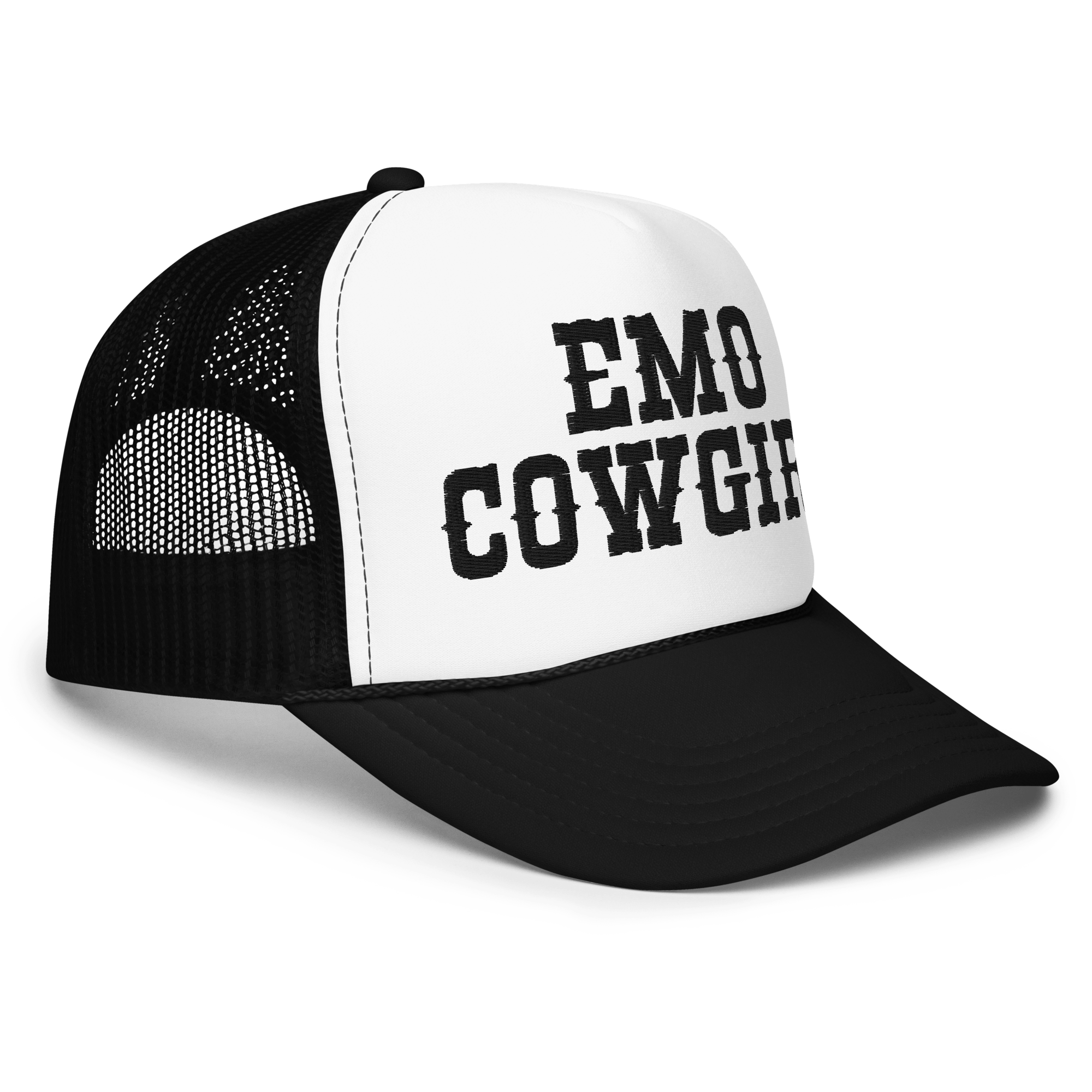Goth Cloth Co. - Wholesale Trucker Hat - Women's - Emo Cowgirl Embroidered Foam Trucker Hat8