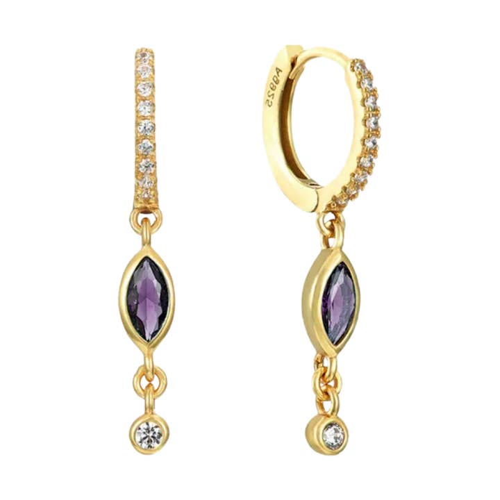 Gold Earrings Isolde purple for wholesale on Faire0