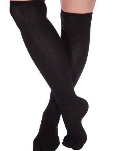 V-Toe Socks, Inc – Engroshandel Strømper - Unisex – Casual Over Knæet Sort Flip-Flop Tabi Sokker0