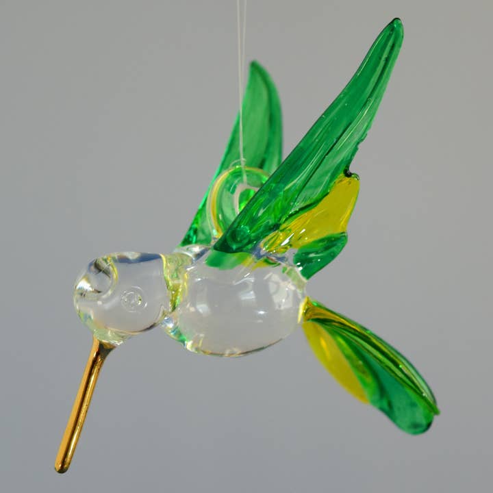 Green and Yellow Prism Hummingbird Ornament for wholesale by Wholesale Hummingbirds