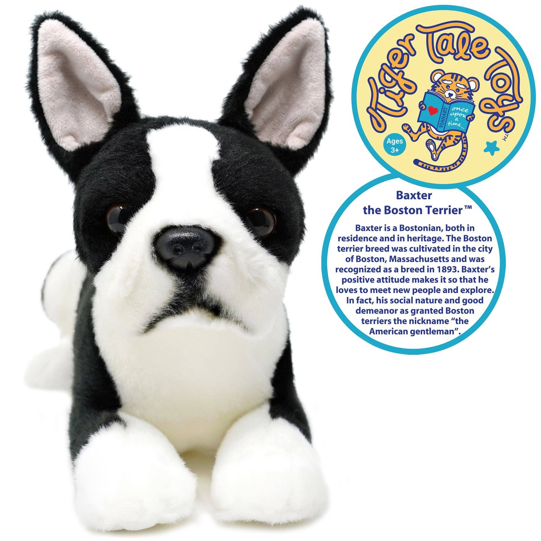 VIAHART Toy Co. - Venta al por mayor Peluche - Niños y bebés - Baxter The Boston Terrier | Peluche de peluche de 8 pulgadas2