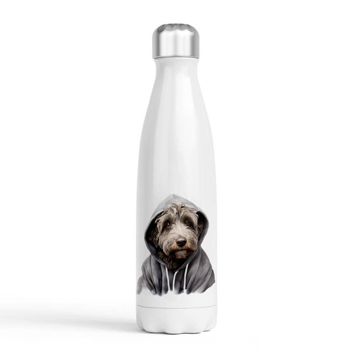 Noble & Page – wholesale Water bottle – Dogs in Hoodies Water Bottle - 500ml - Labradoodle
